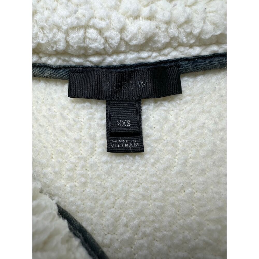 J Crew Women's Sherpa Fleece Half-Zip Pullover Jacket Size XXS Teddy Ivory - Picture 6 of 7